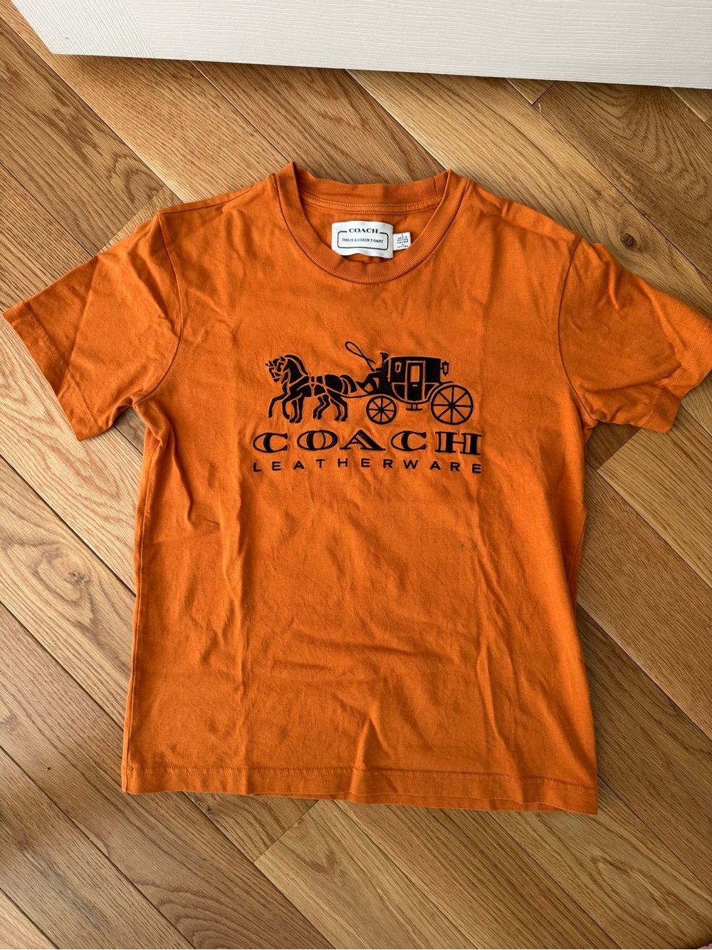 Coach Embroidered Logo Tee in Organic Cotton, Size S